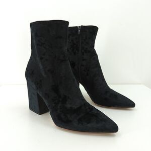 LOEFFLER RANDALL Women 9.5 B Isla Ankle Booties Boots Black Velvet Pointed Toe